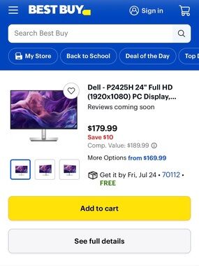 Dell P2425H 24" Full HD Monitor - Silver with Black Screen Bezel